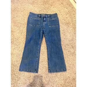 Madewell Mid-Rise Kick Out Crop Jeans 32P - Elkton Wash